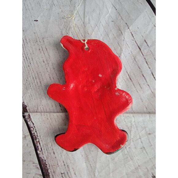 Vintage Ceramic Christmas Ornaments Santa Handpainted? Cookie Cutter Style - Picture 4 of 4